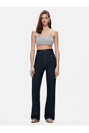 Vıonne H Geniş Paça Yüksek Bel Jean Pantolon Image 5