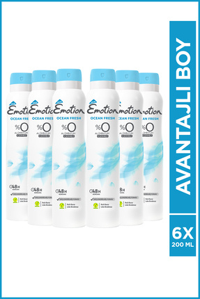 Ocean Fresh Kadın Vegan Deodorant 6x200 Ml Hızlı Kurur, Leke Bırakmaz Image 0