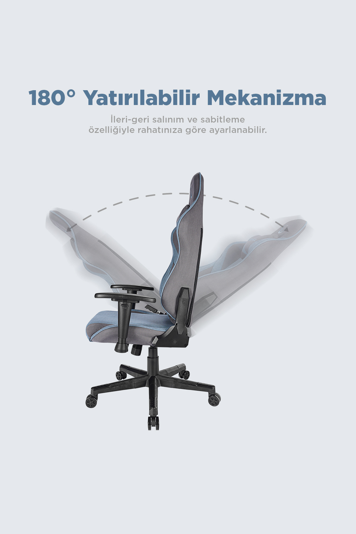 صندلی بازیکن آبی/خاکستری MC-8671 Ocean