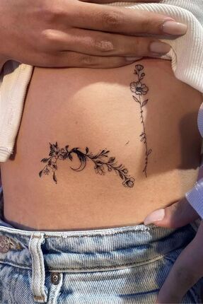 Çiçek Desenli Mini Geçici Dövme – Kolay Uygulanan Tattoo Sticker Image 0