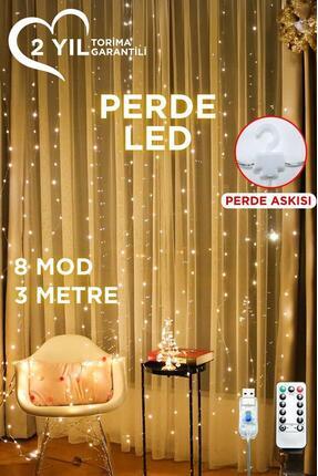 LW-7 300 Ledli 10 Sarkıt Perde Led Işık, 8 Modlu Uzaktan Kumandalı, 3x3 Metre Peri Telli Led Image 0