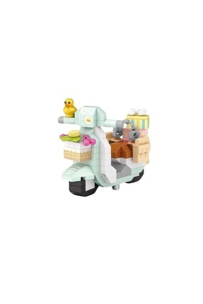 Sevimli Ördek Figürlü Scooter Mini Mikro Blok Yapım Seti (6+ Yaş) - Mavi - 3-14 YAŞ Image 0