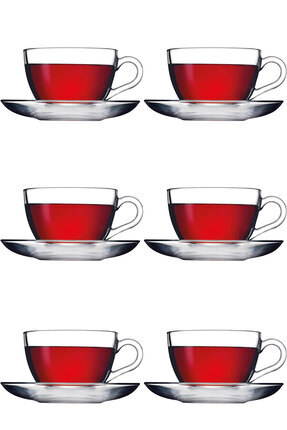Basic 6lı Set Çay Kahve Büyük Fincan Bardak Takımı 238 ml - 12 Parça - 6 Kişilik - 97948 Image 0