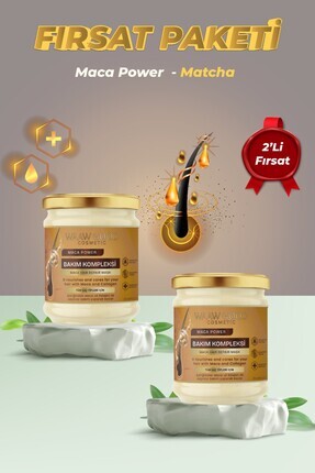 Maca (Matcha) Özlü ve Fas Arganlı Saç Maskesi 2 X 210 Ml Fırsat Paketi Image 0