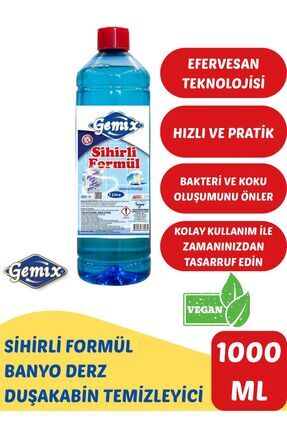 Gemix Sihirli Formül Mavi Su Fayans Derz Duşakabin Temizleyici 1000 ml Image 0