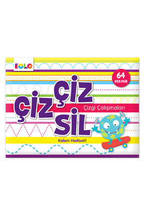 Çiz Çiz Sil | 64 Aktiviteyle Motor Becerileri Geliştirici Yaz-sil Kitap Image 0