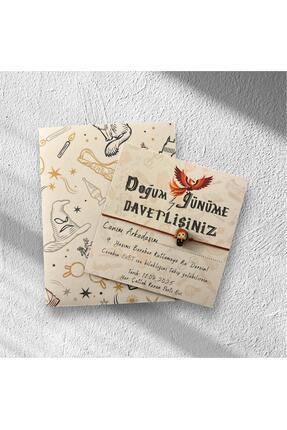 Harry Potter Özel Gün Davetiyesi Zarflı 6 Adet Parti & Doğum Günü Davetiyesi HP Figür Bileklikli Image 0