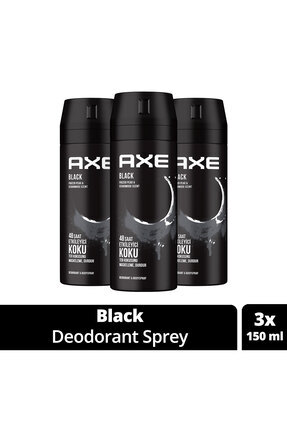 Erkek Deodorant & Bodyspray Black 48 Saat Etkileyici Koku Vücut Spreyi 150 ml X3 Adet Image 0