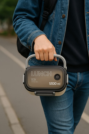 2 Katlı Taşınabilir Yemek Kabı Lunch Box Diyet Beslenme Kutusu Saklama Kabı Çatal Kaşıklı Sefer Tası Image 0