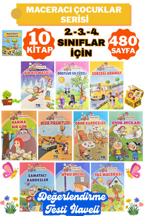 2.-3. ve 4. Sınıflar İçin MEB Onaylı - Tavsiyeli Hikaye Kitapları | 10 Adet Maceracı Çocuklar Serisi Image 0