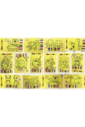 20 Adet Kum Boyama Seti Kumla Resim Çizme Oyunu 10 Kız 10 Erkek Image 0