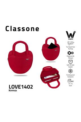 LOVE1402 13-14'' WTXPro Su Geçirmez Kumaş, Laptop El Çantası-Kırmızı Image 0