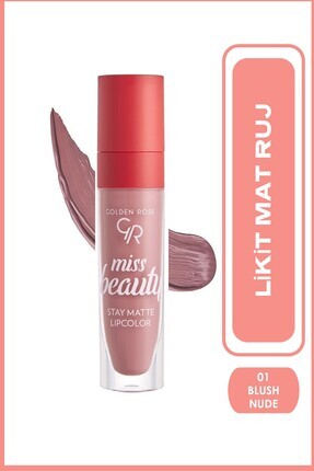 Miss Beauty Stay Matte Lipcolor 01 Blush Nude Kalıcı Likit Mat Ruj 5,5 ml Image 0
