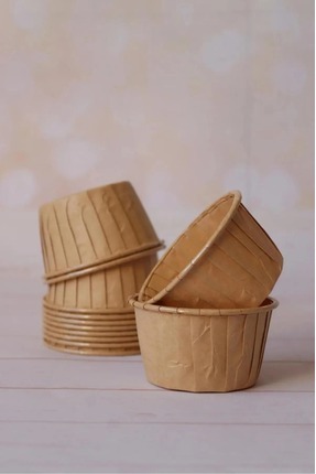 50'li Kraft Muffin Cupcake Kalıbı Kek Kapsülü Naturel Kek Kalıbı , Safari Konsept , Airfryer Uyumlu Image 0