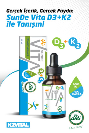 Sunde Vita D3 K2 Vitamin Damla | 600 Damla - 30 ml | D Vitamini & K Vitamini Takviyesi Image 0