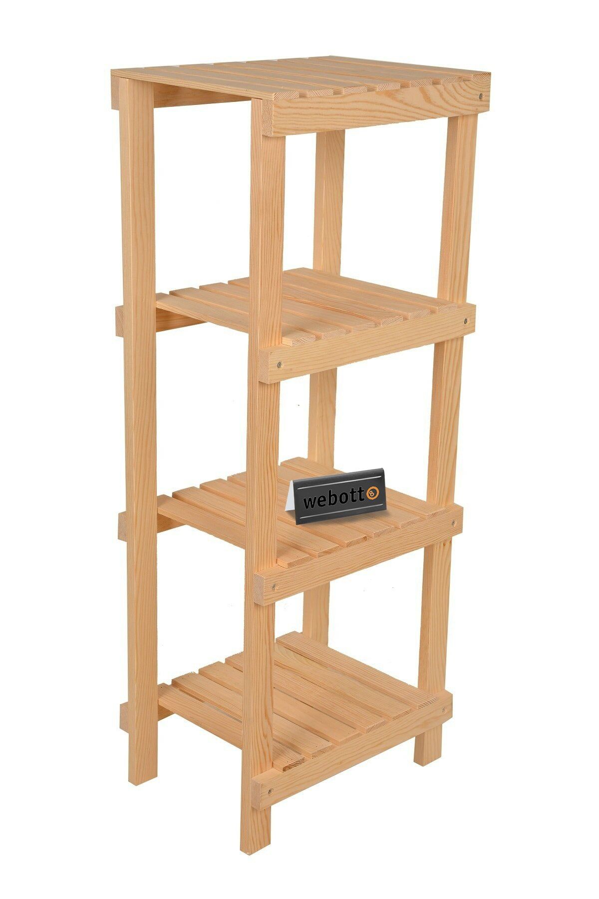 Webotto Naturel Ahşap 4 Katlı Ayakkabılık