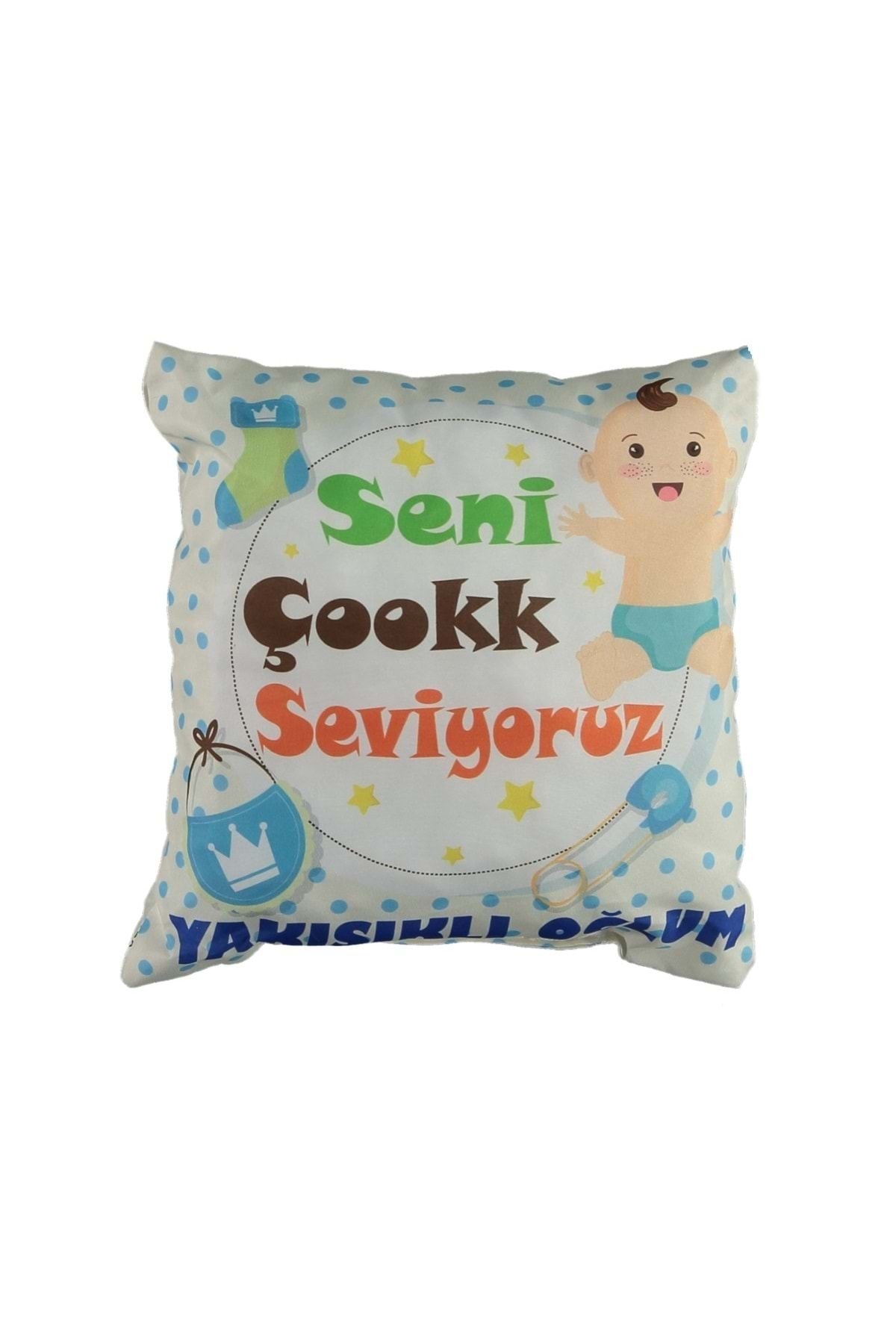 Dodo Baby 25 X 27 cm Dijital Yastık Mavi