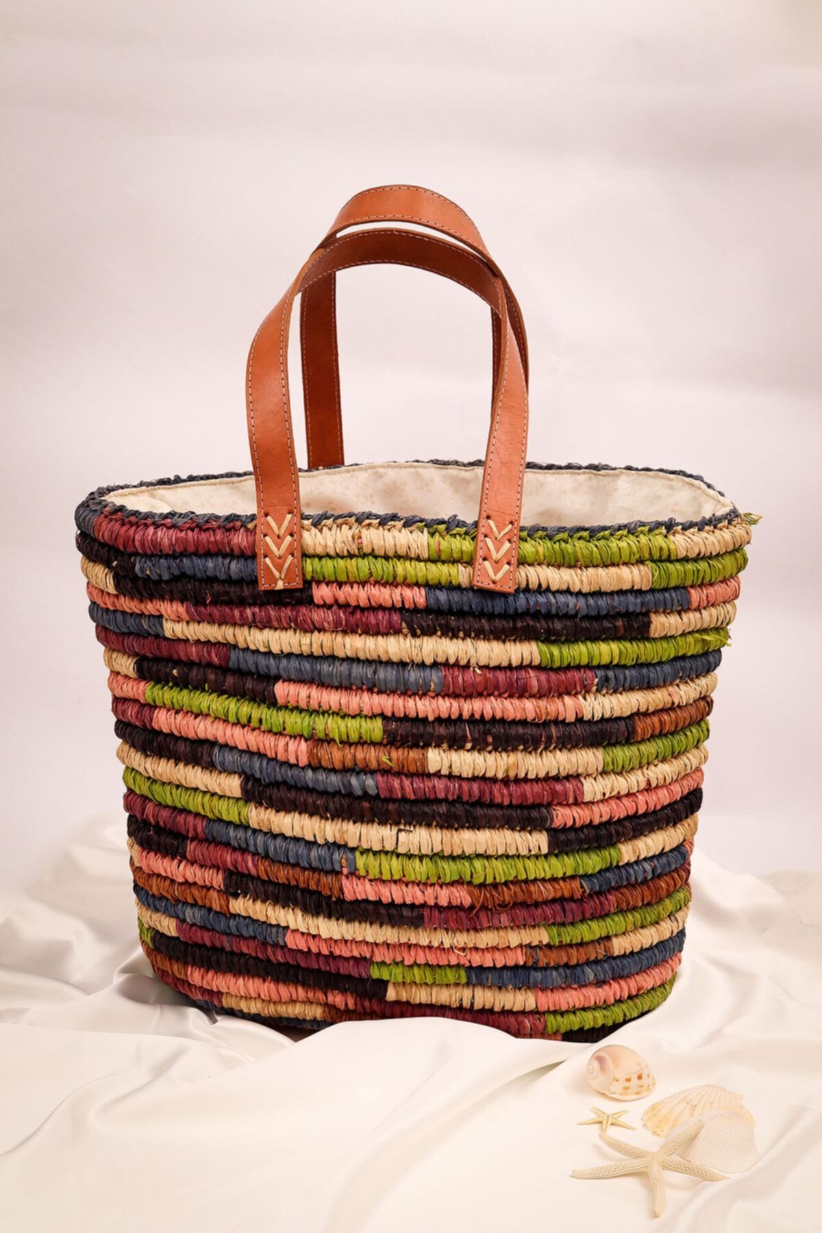 Batı Accessories Renkli Hasır Plaj Çantası