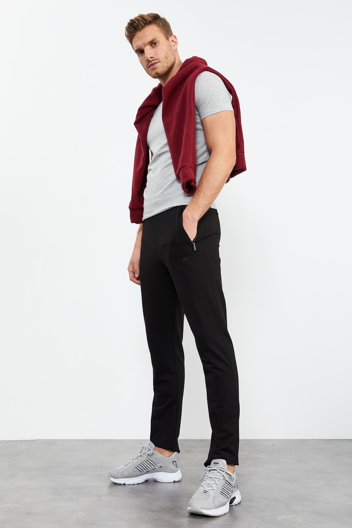 Tommy Life Klasik Cep Fermuarlı Siyah Erkek Eşofman Alt T06er-84669