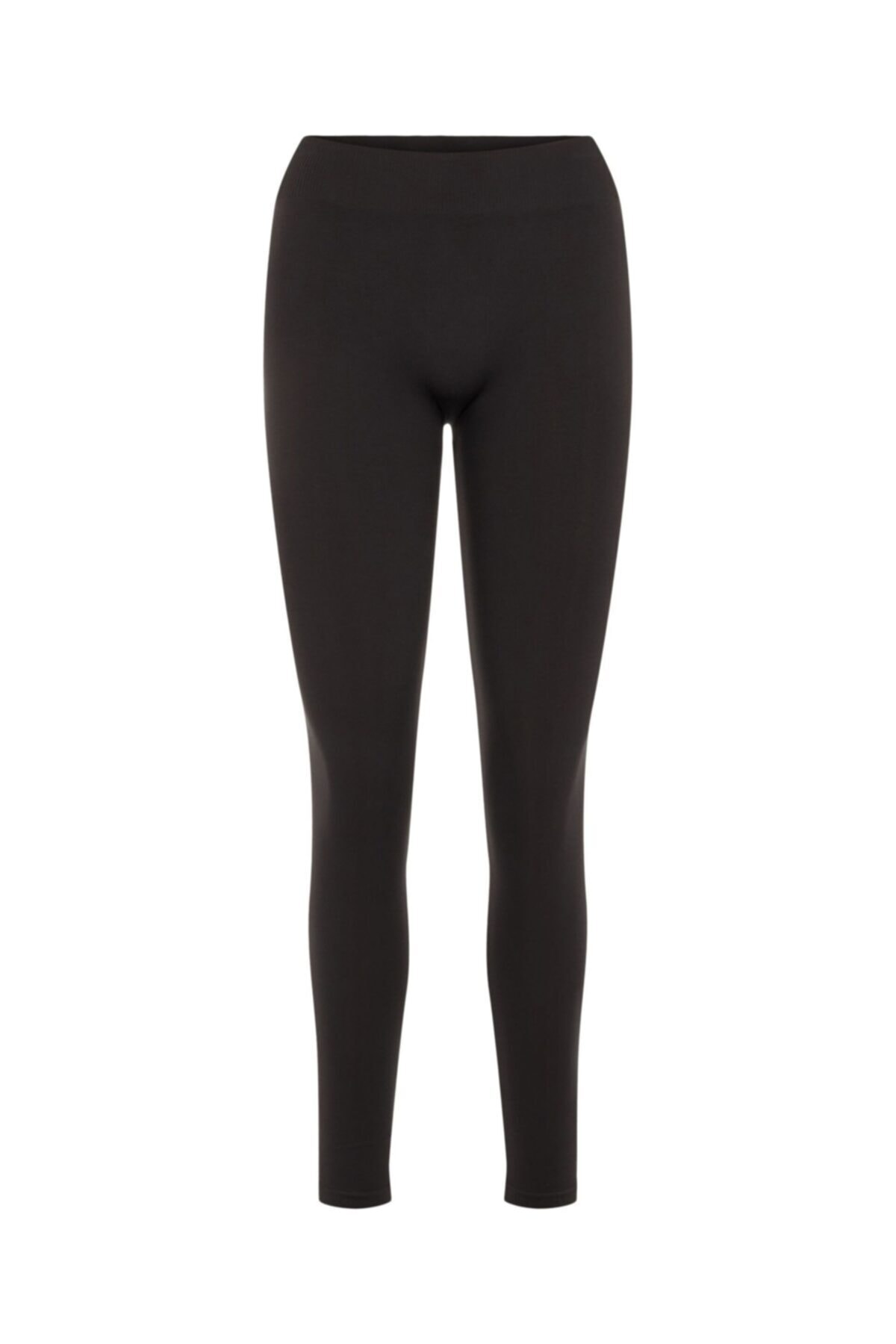 Black PCS Dikişsiz Normal Bel Düz Uzun Tayt