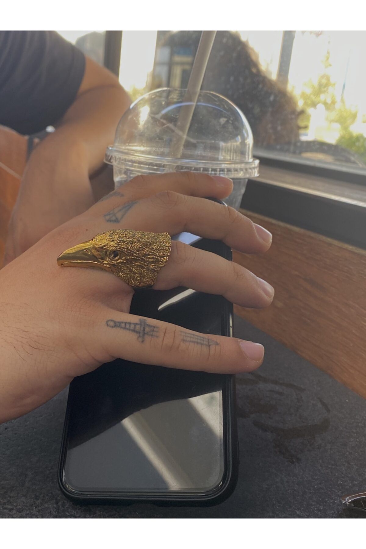 34528 Chain Crow Altın Renk Yüzük