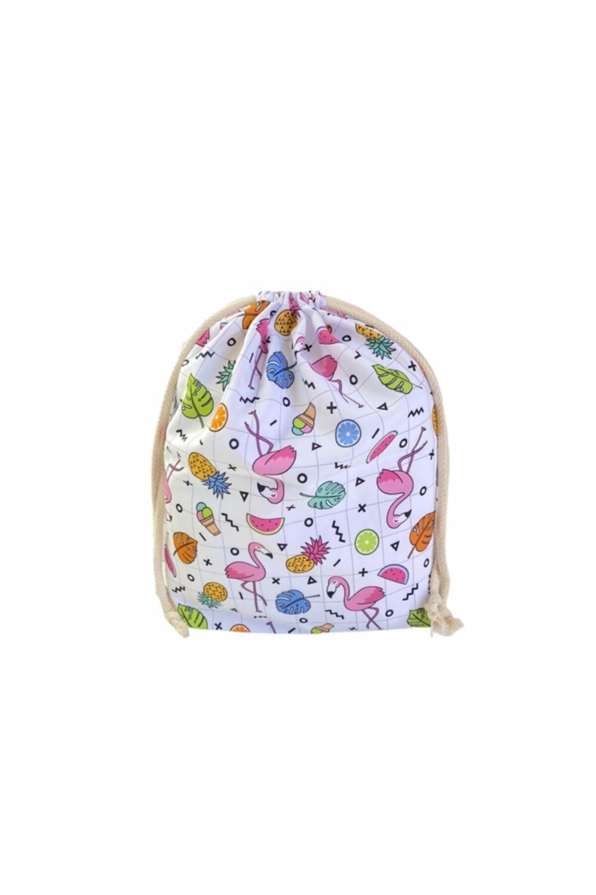 Be happy Renkli Iç Çanta-yedek Kıyafet Torbası Flamingo-ananas