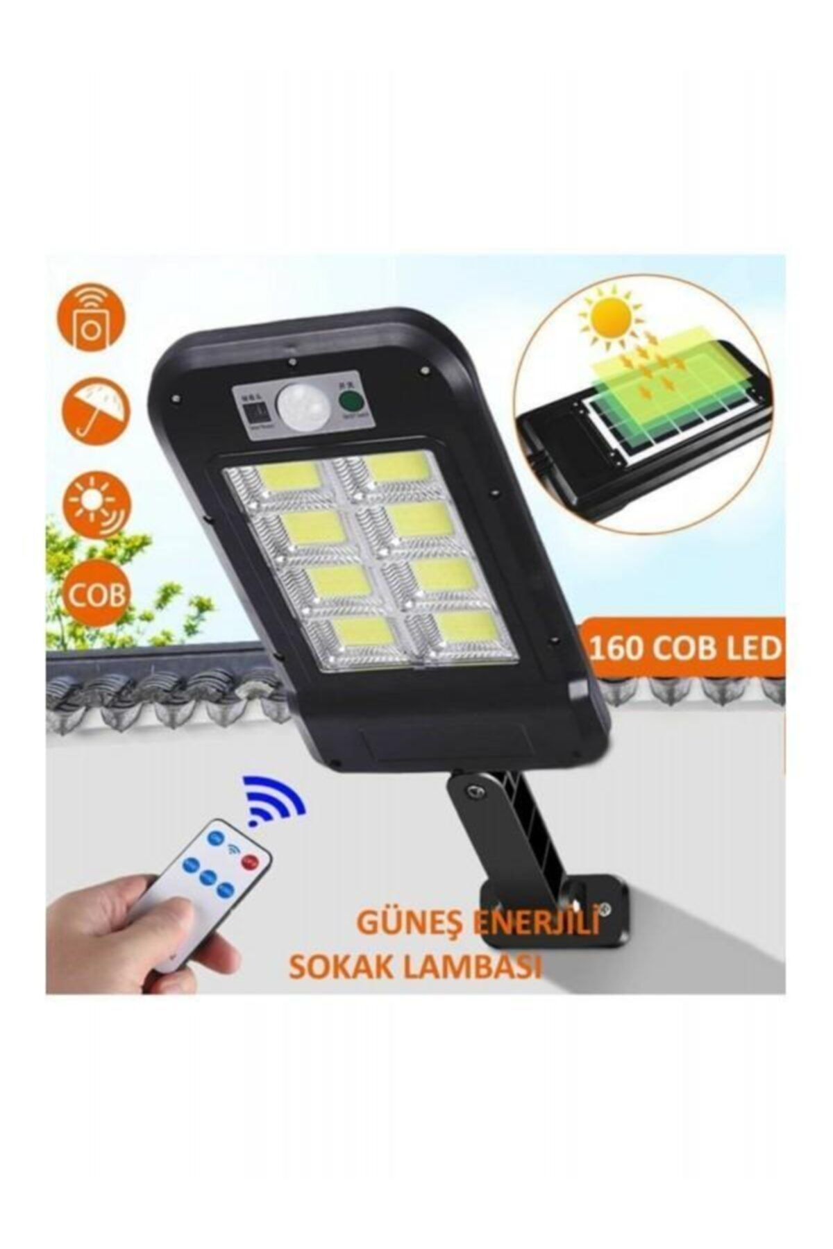 SARFEX Güneş Enerjili Uzaktan Kumandalı Solar Dış Mekan 160 Led Li Bahçe Lambası