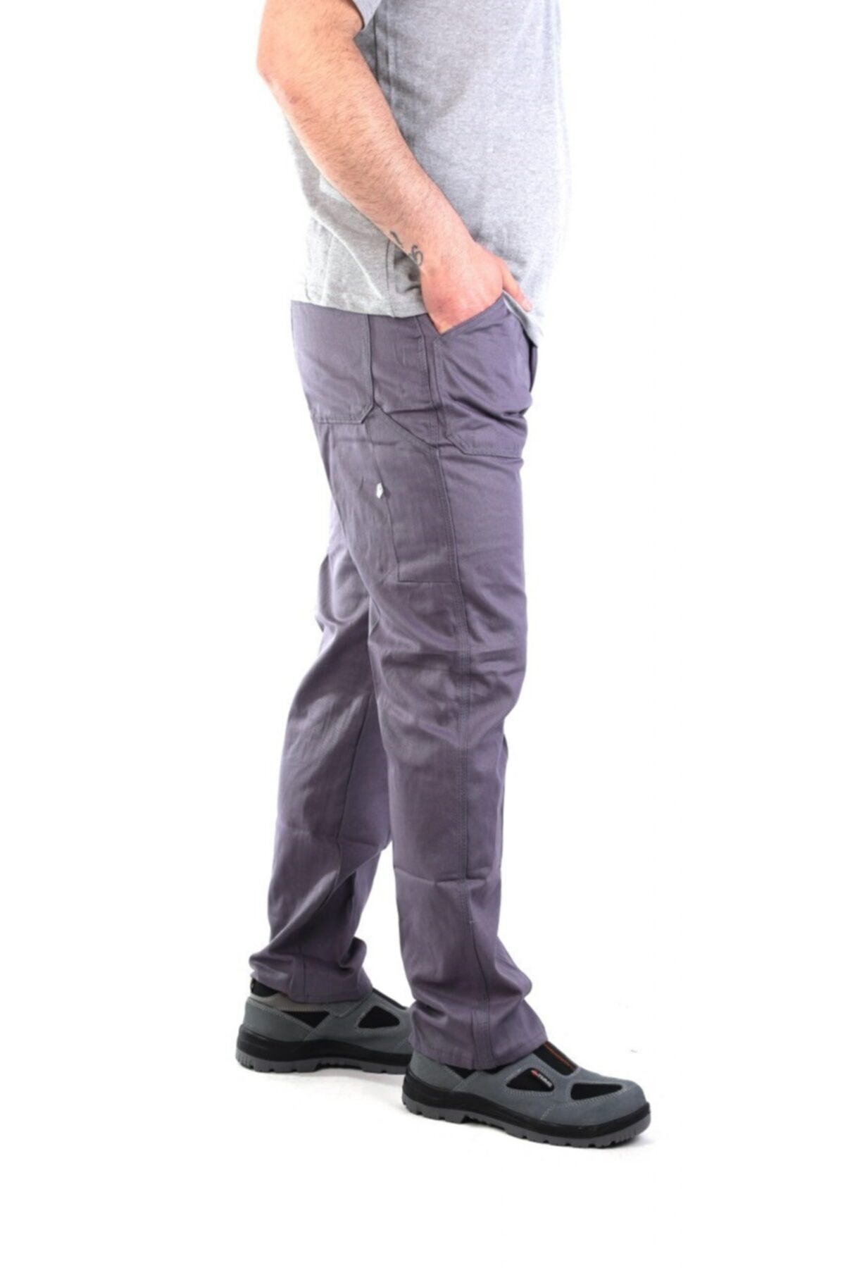 ESERIS - 7-7 Gabardin Komando Cepli Iş Pantolonu - Kışlık - Gri