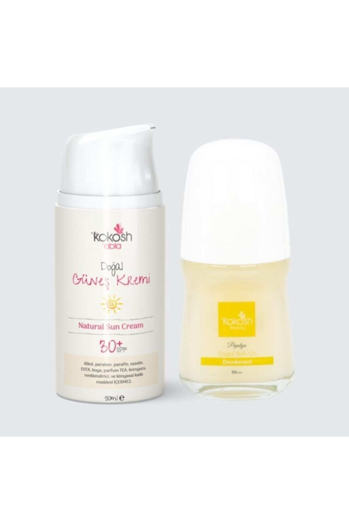 Kokosh Abla Active Bee Doğal Ürünler Doğal Güneş Kremi / Doğal Roll-on Set (Papatya Kokulu Roll-on)