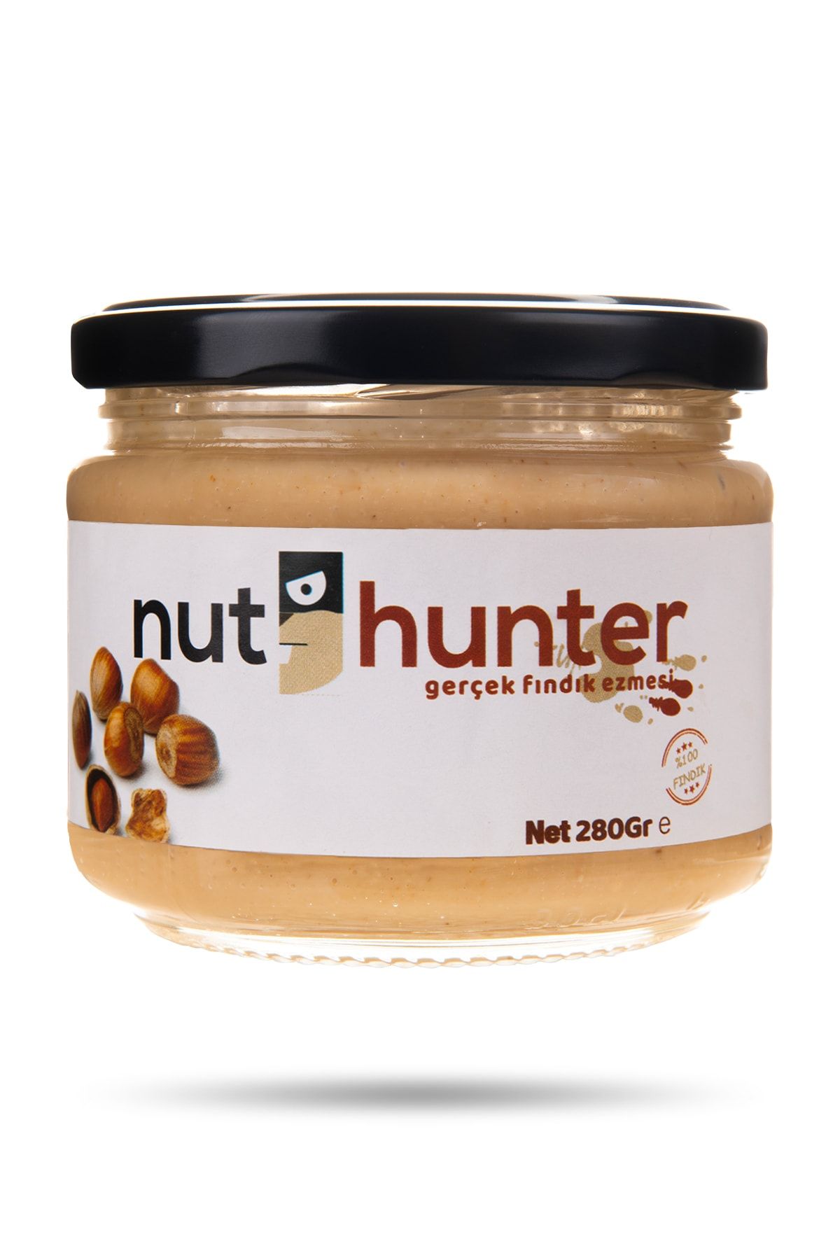 Nut Hunter %100 Sade Fındık Ezmesi 280 gr (ŞEKER İLAVESİZ) Vegan