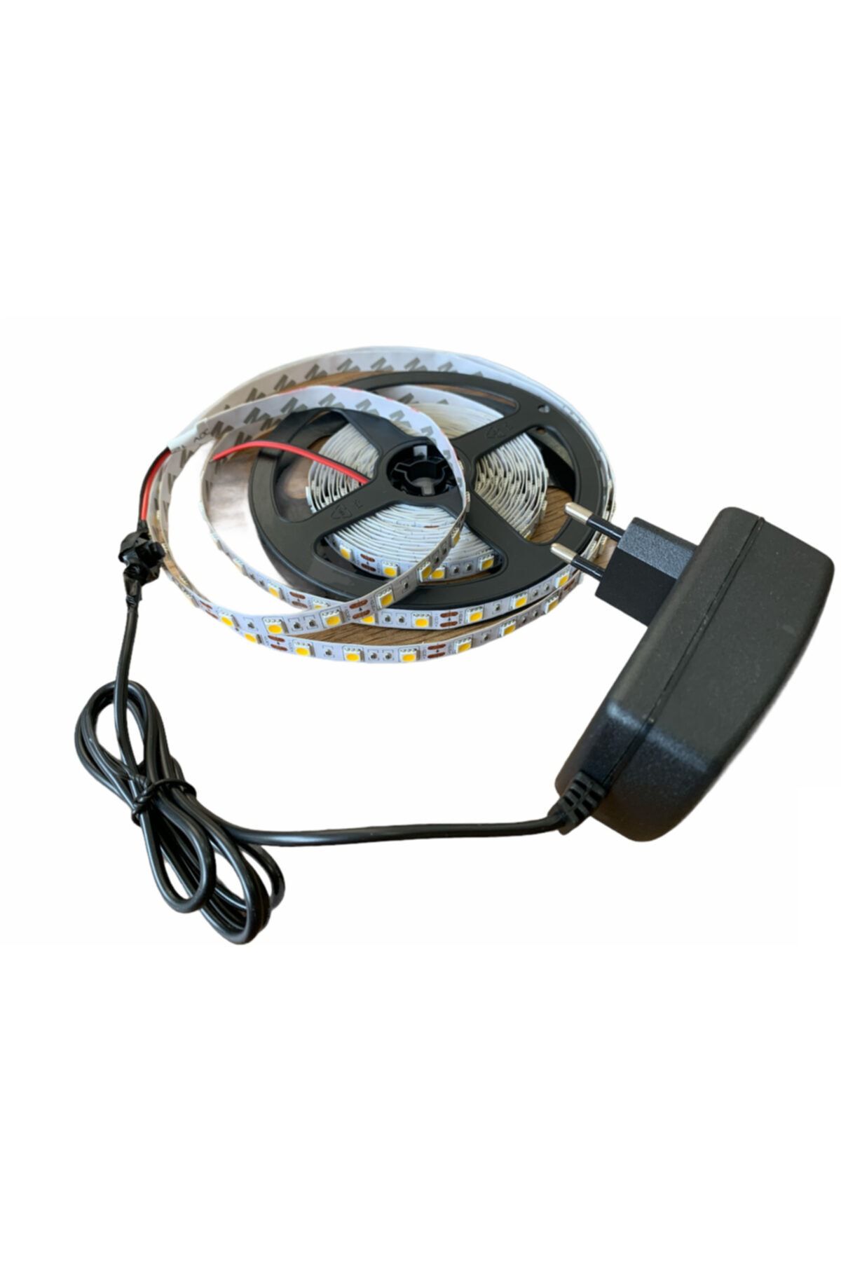 ATAELEKTRONİK Kaliteli Günışığı 5mt 3 Çip Iç Mekan Şerit Led Banyo Mutfak Tezgah Aydınlatma + Düğmeli + Adaptör