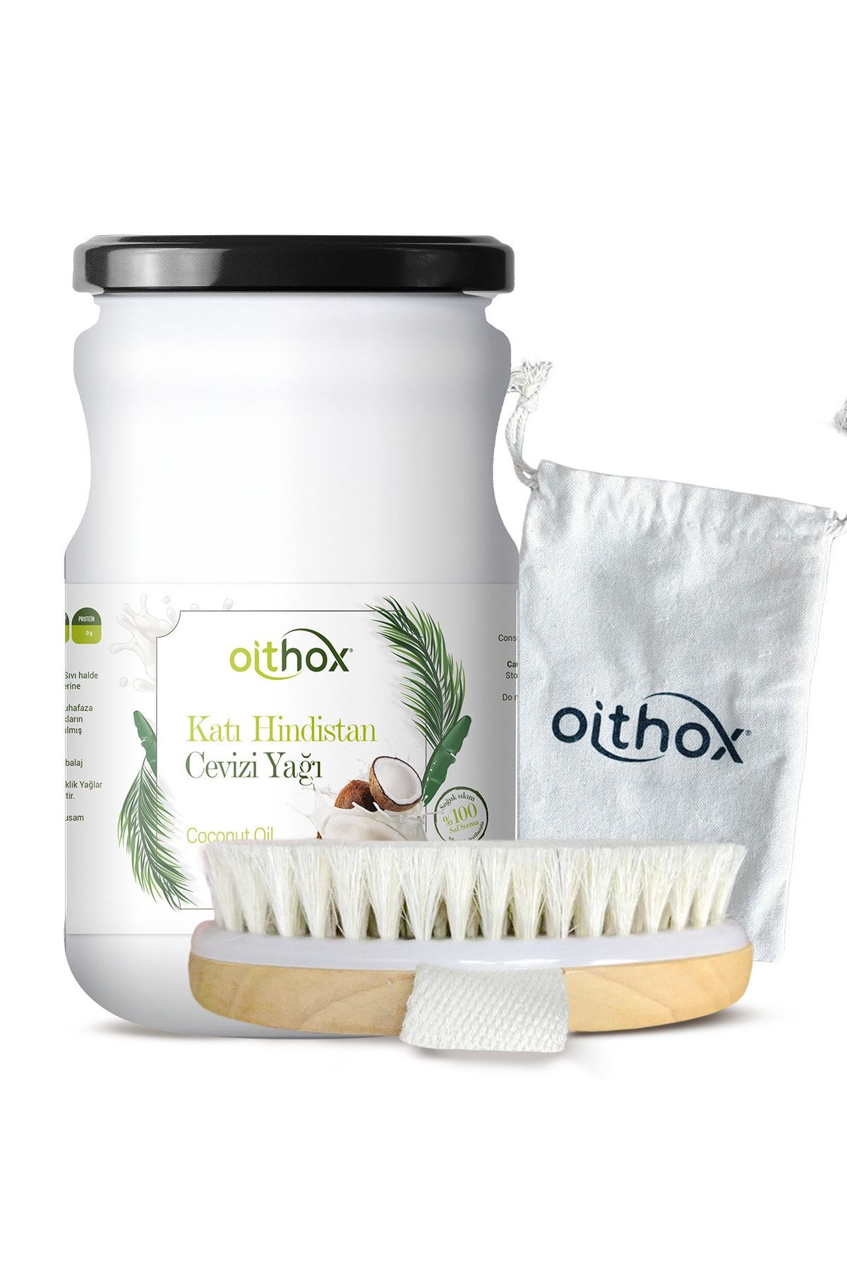 Oithox Doğal At Kılı Selülit Fırçası & Katı Hindistan Cevizi Yağı