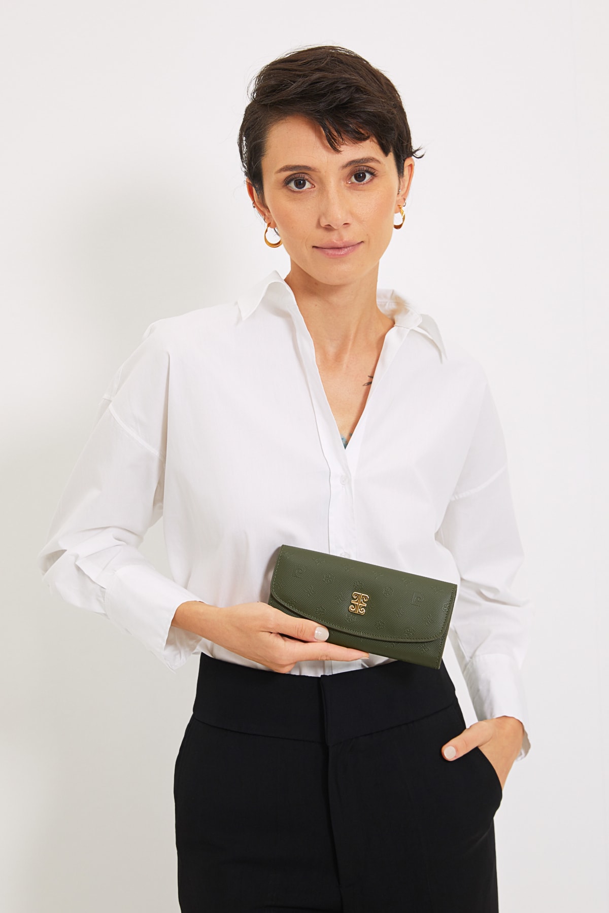 Pierre Cardin Yeşil Print Kadın Cüzdan 06PO21Y1314