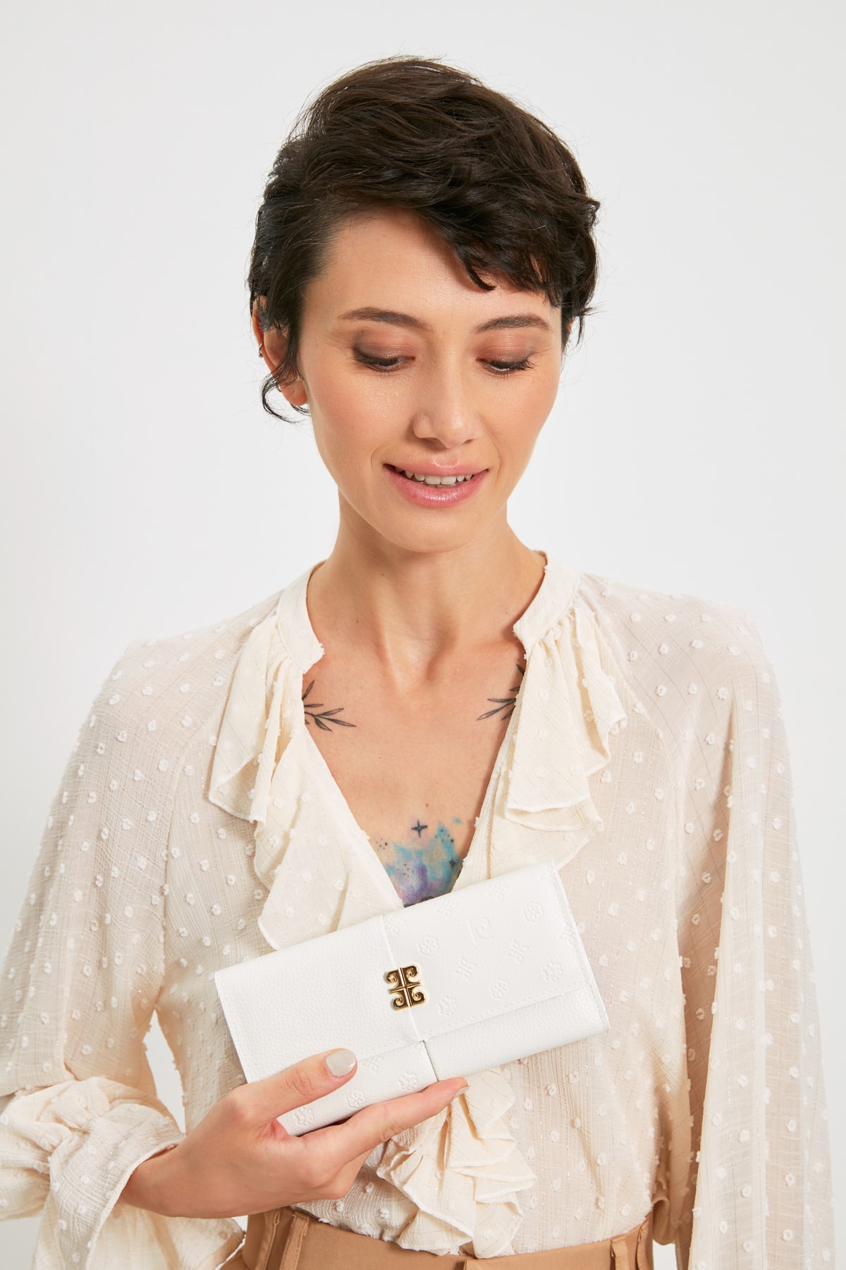 Pierre Cardin Beyaz Kadın Cüzdan 06PO21Y1312