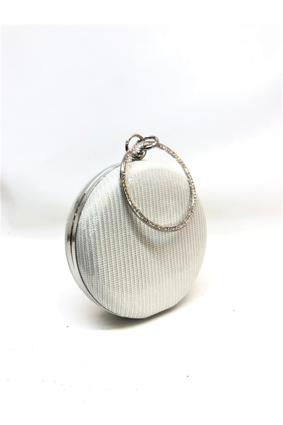 womenacs Sedef Renk Çupra Desenli Taşlı Bilezik Halkalı Abiye Portföy Clutch Çanta
