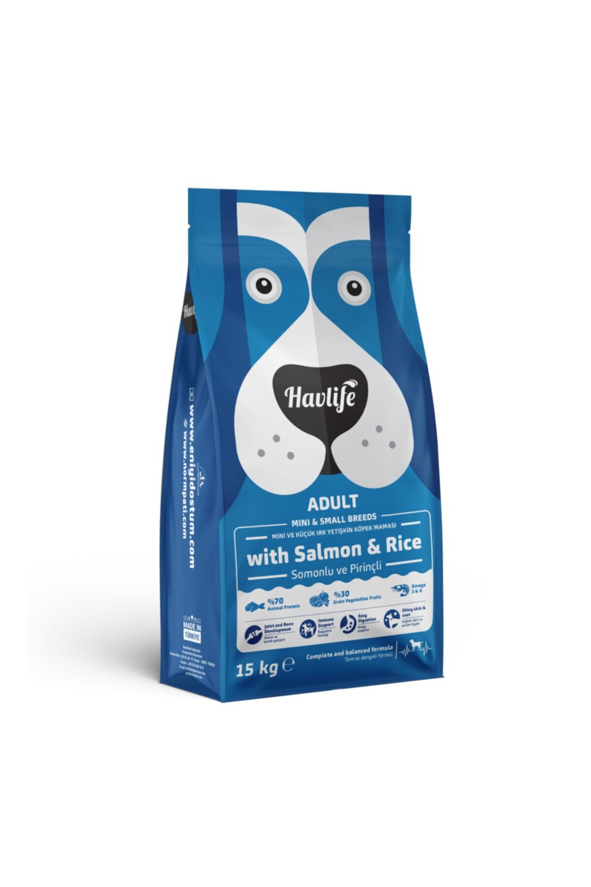 HAVLIFE Somonlu Ve Pirinçli Mini Ve Küçük Irk Yetişkin Köpek Maması 15 Kg