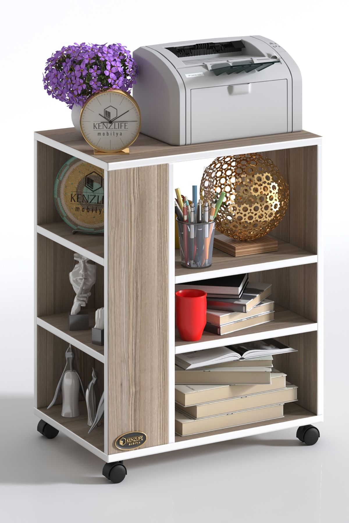 Kenzlife ofis yazıcı masası berubetto076 crd 076*060*40 tekerlekli sekreter