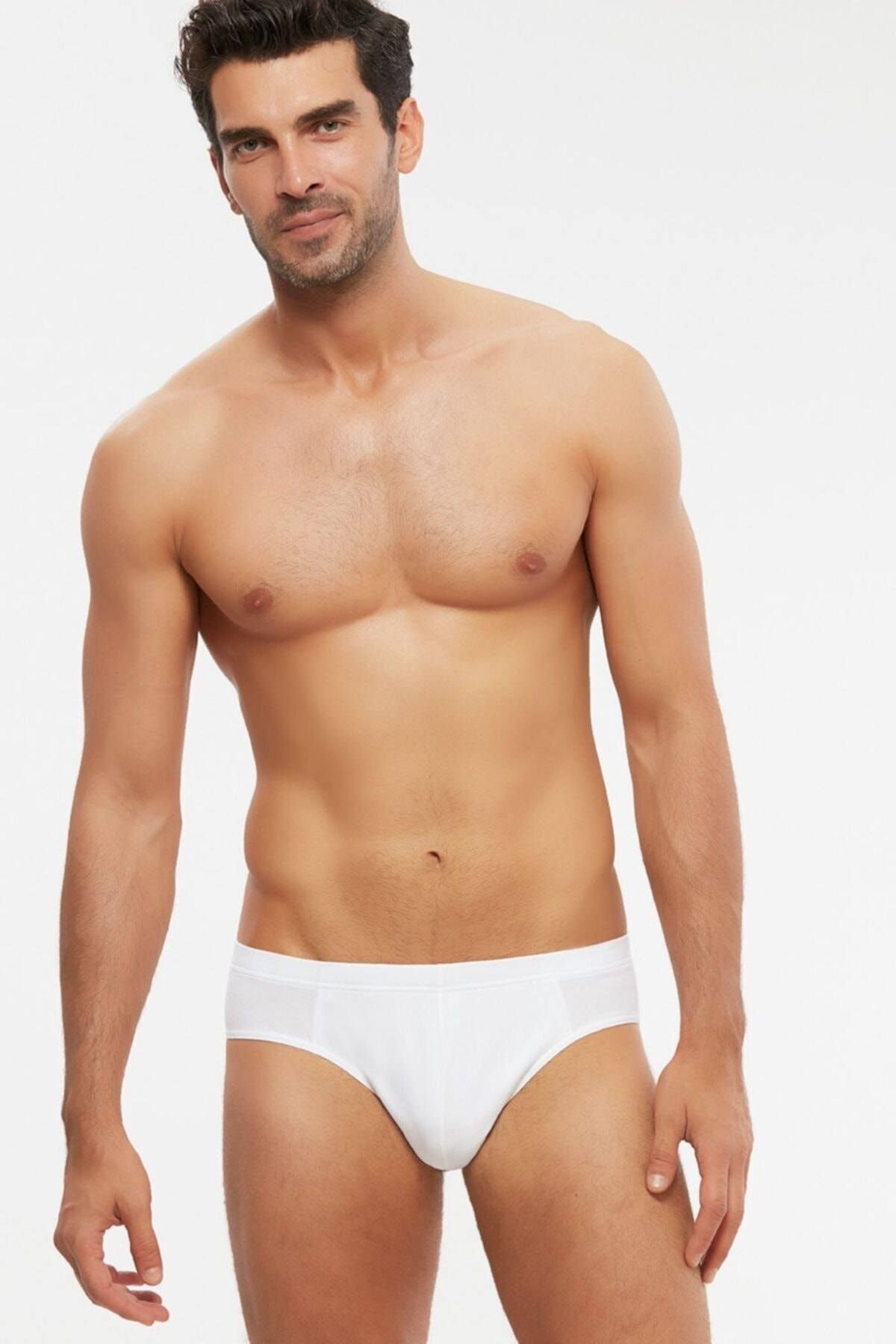 Kom Erkek Beyaz Penye Slip 2'li