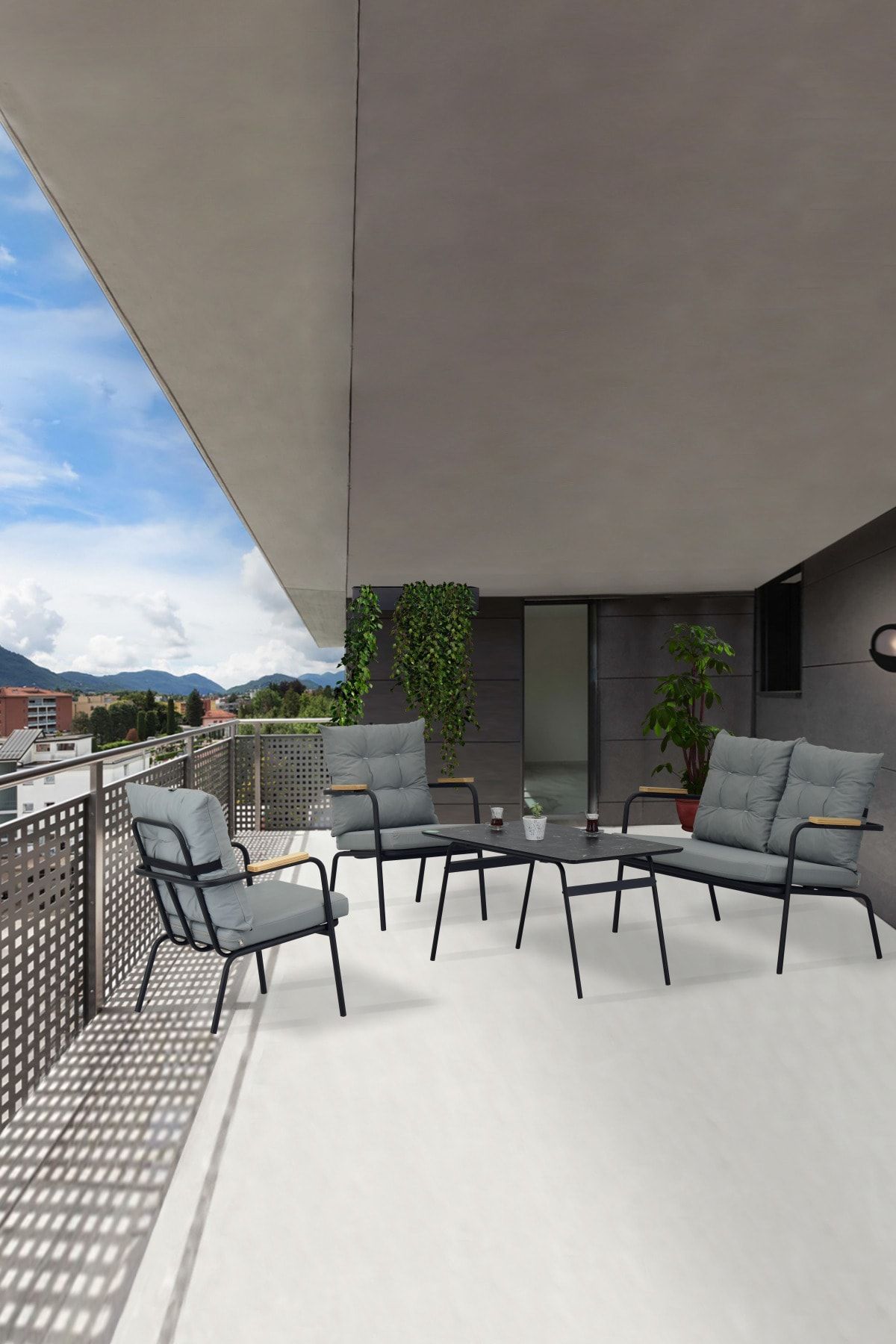 VİLİNZE Beyman Çağla Yeşili Bahçe Balkon Takımı