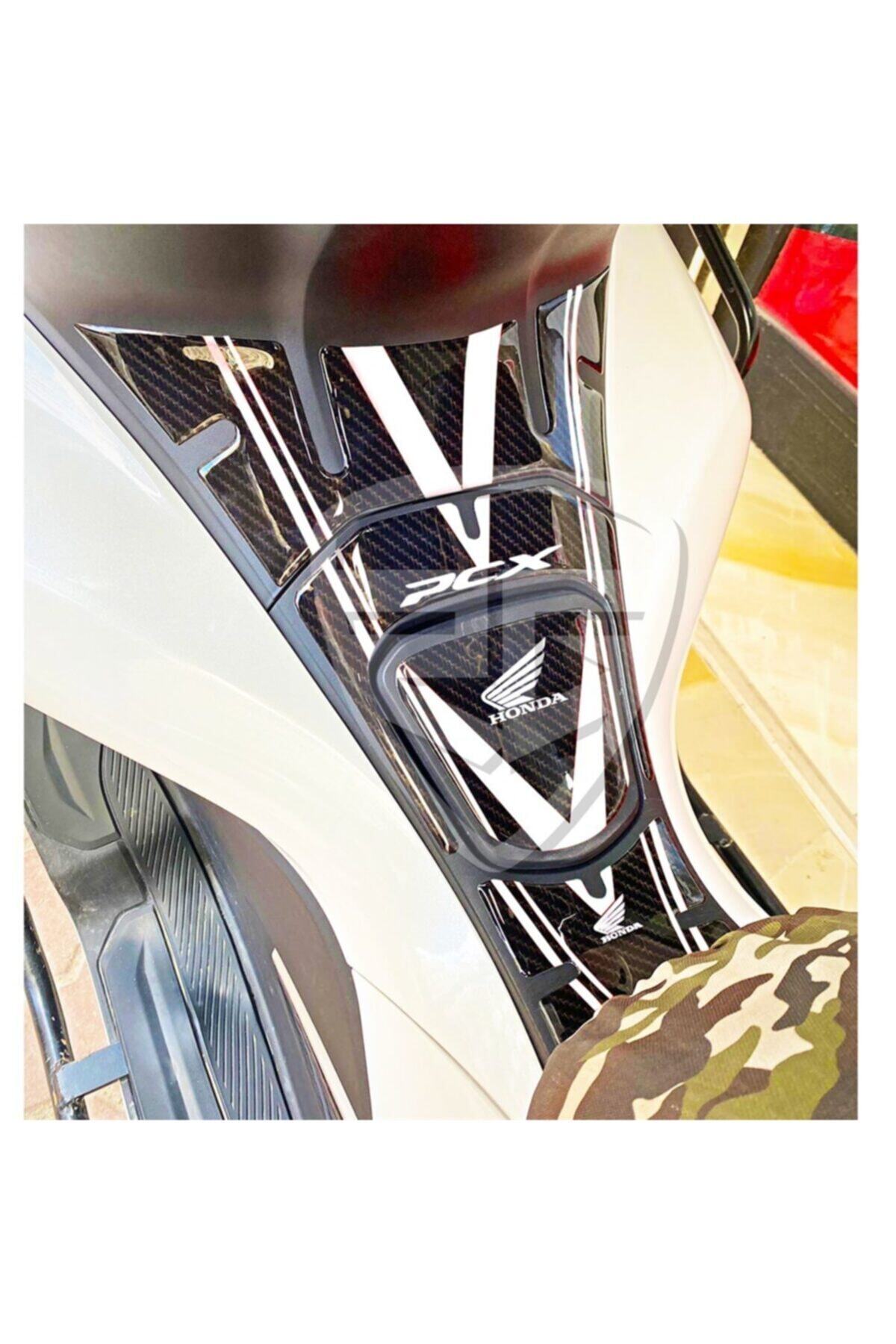 Redline Grafik Pcx 2018-20 Tank Pad Karbon Siyah Beyaz 11 Parça