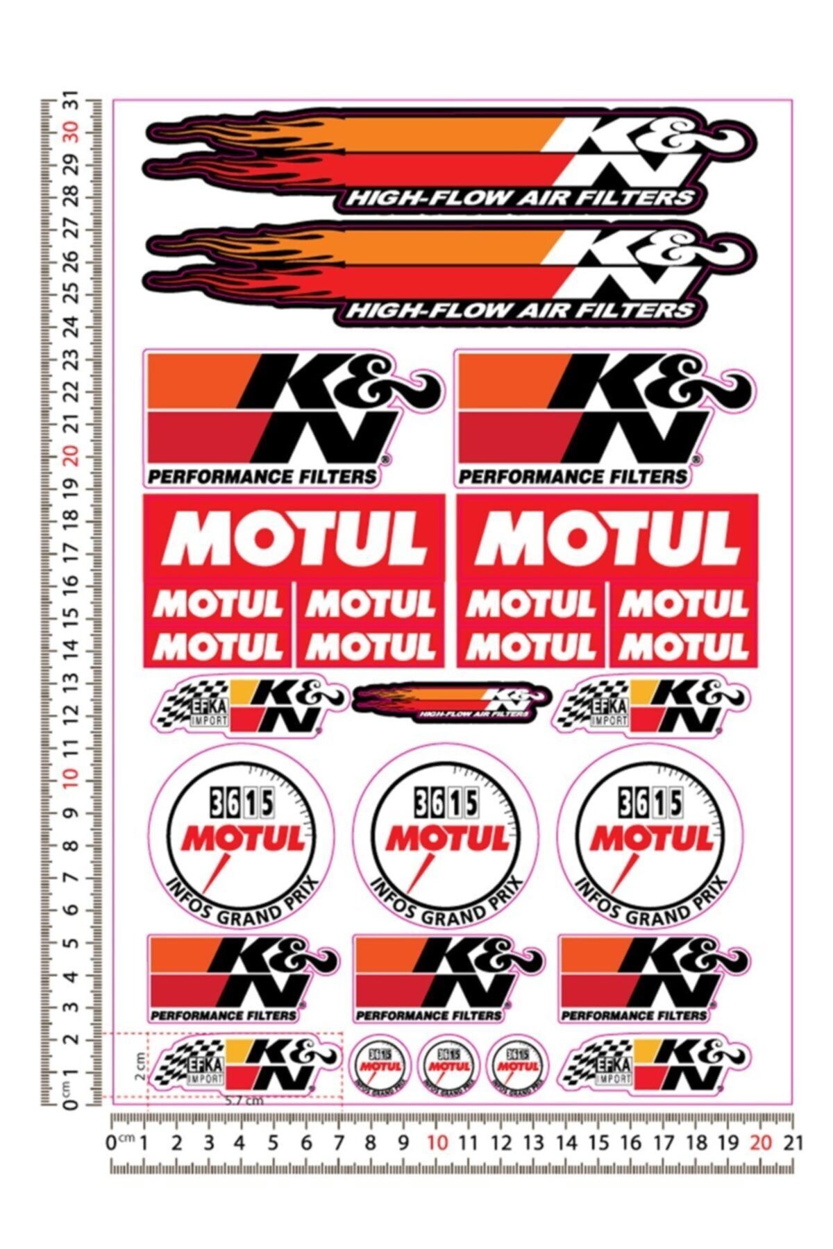 Redline Grafik K&n Motul Sponsor Sticker Seti