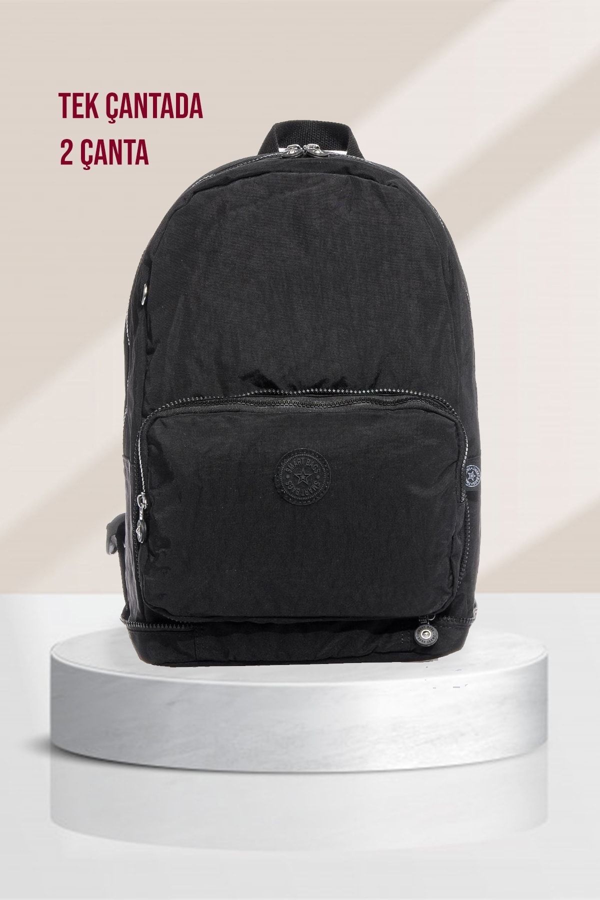 Smart Bag Su Geçirmez Sağlam Spor Kaliteli Orjinal Katlanabilir Fonksiyonel Sırt Çantası Siyah