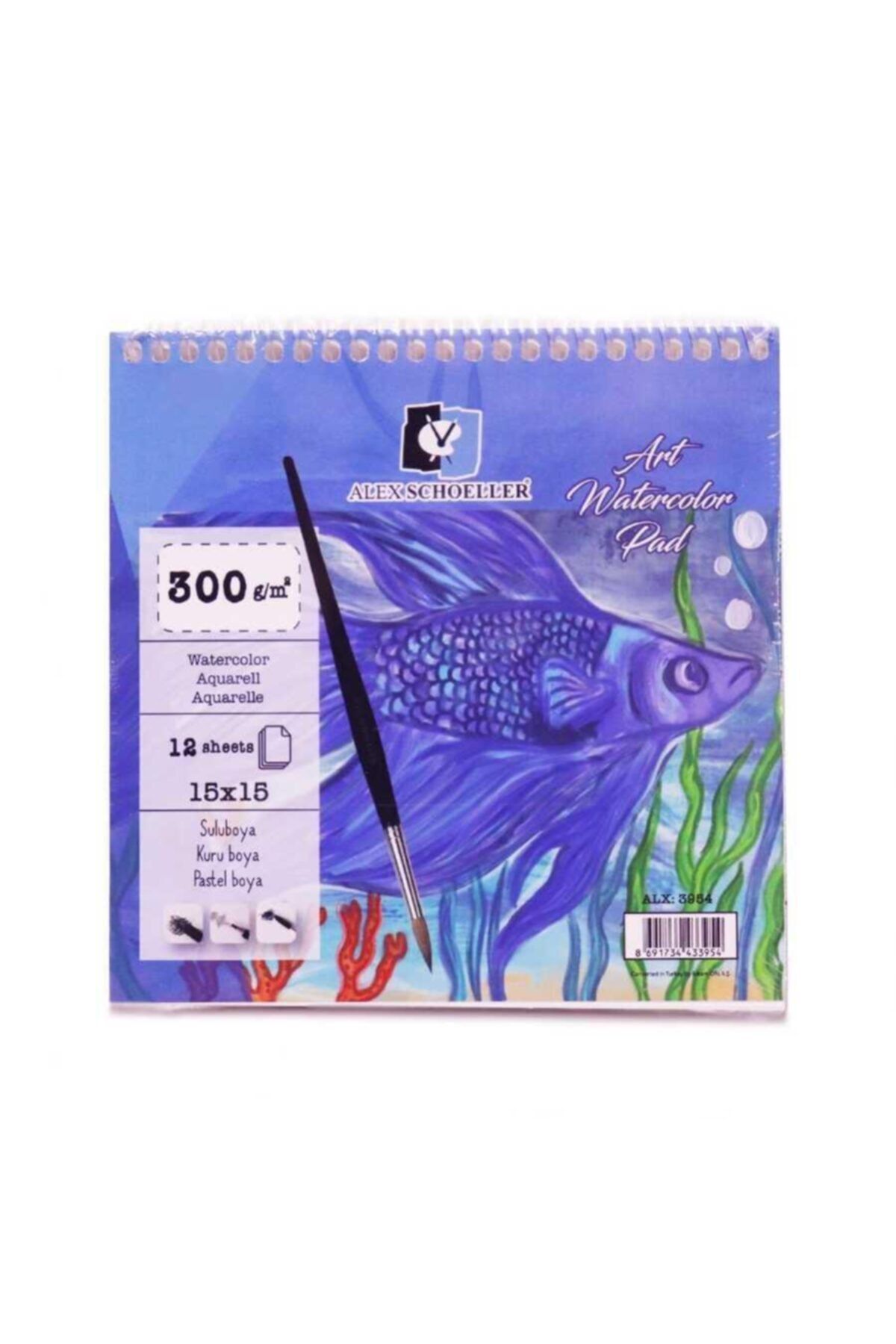 Alex Schoeller Art Spiralli Sulu Boya Defteri 15 X 15 300 Gr. Alx 3954