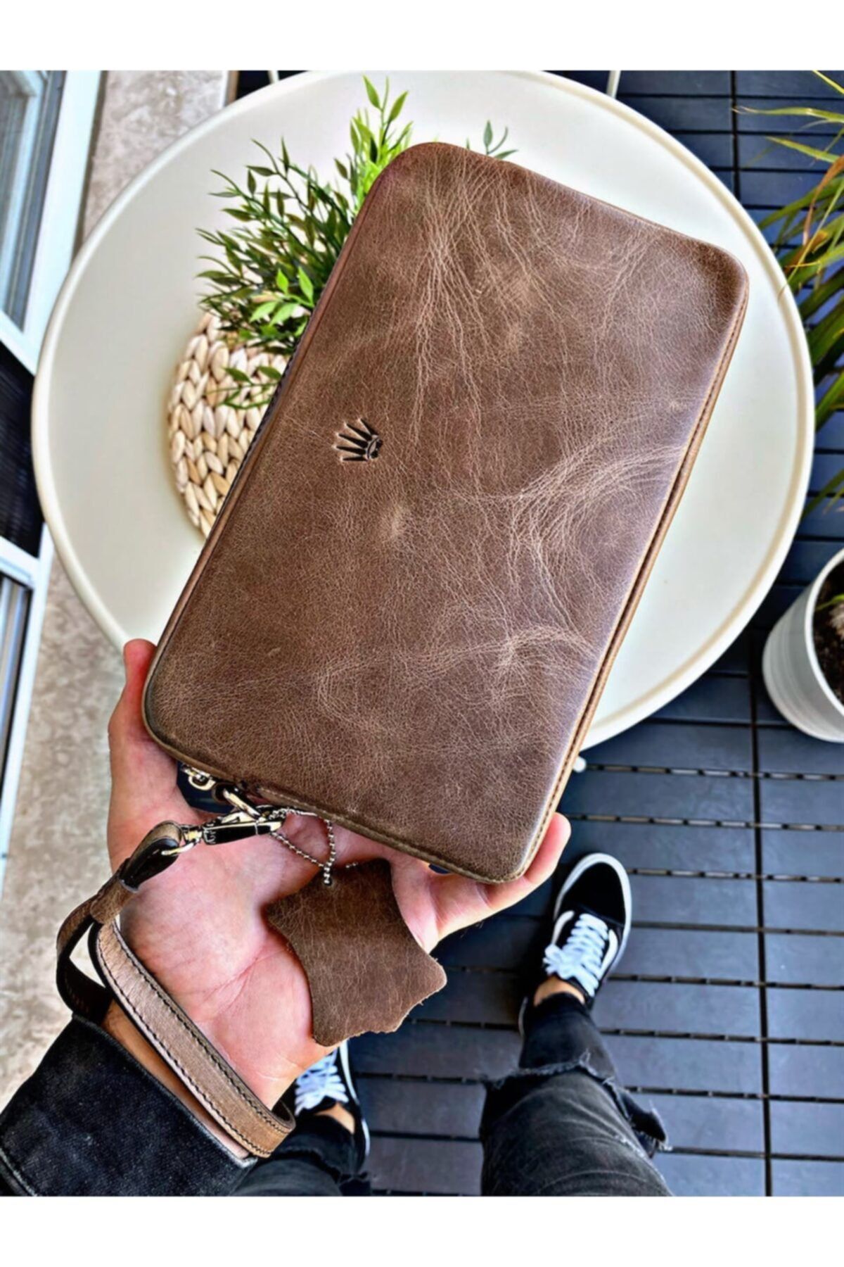 WATCHOFROYAL Fabıan Brown Hakiki Deri El Çantası