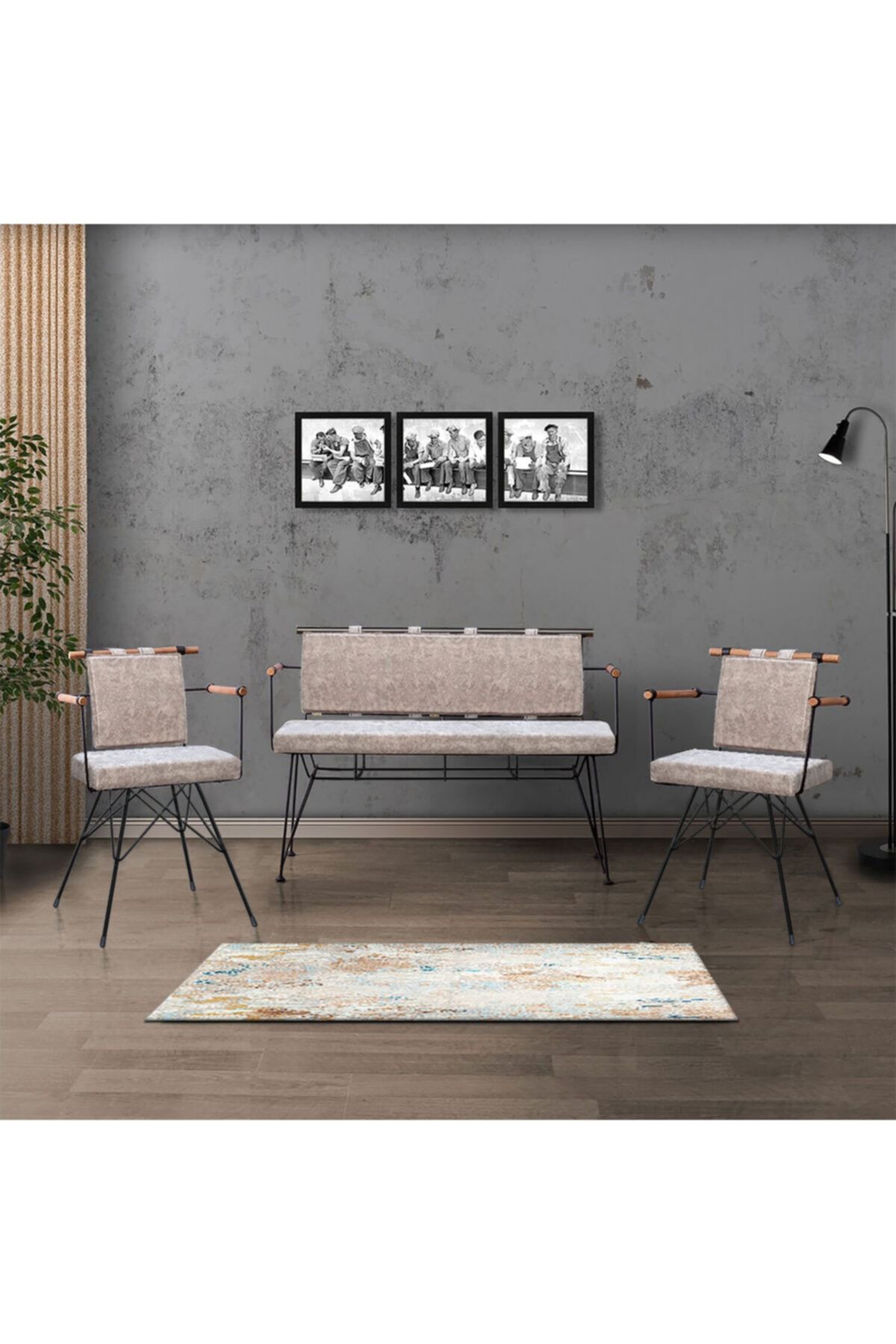 DERİN DESİGN Penyez Çay Seti 2+1+1 (3 Parça )