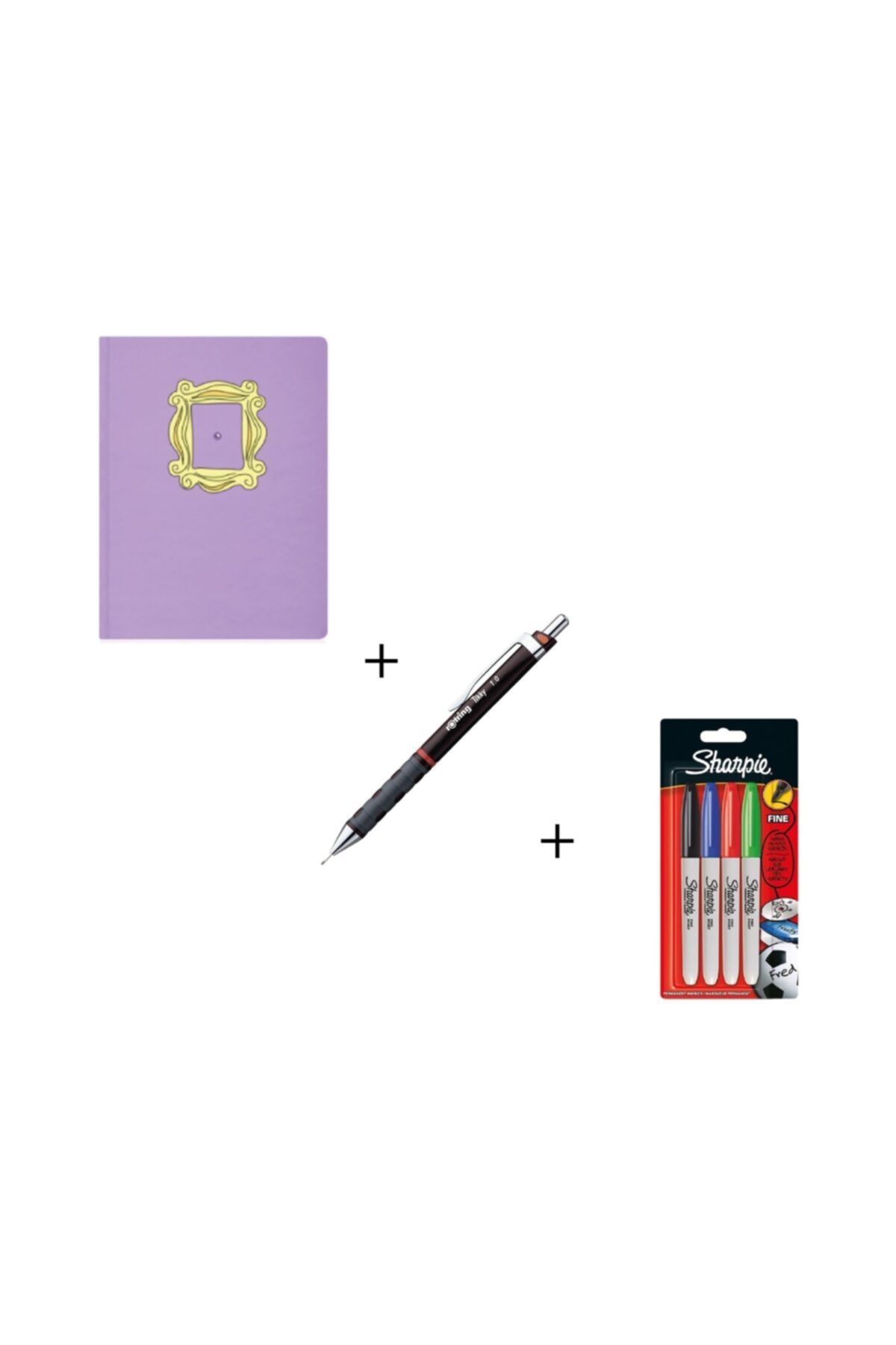Mabbels Friends 7,5x12 Haftalık Ajanda+tikky Versatil Bordo 0,7 Mm.+sharpıe Set Permanent Fıne 4lü