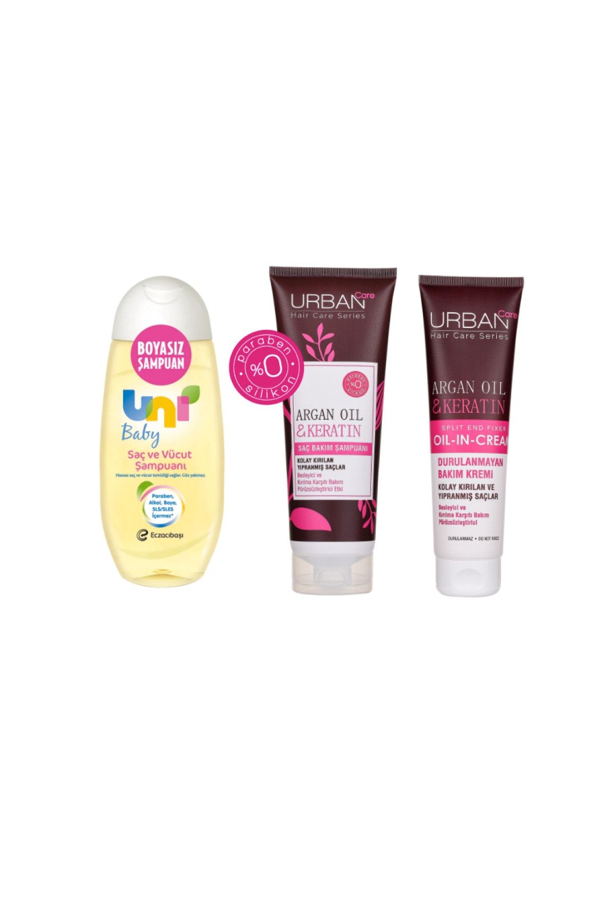 Uni Baby Saç Ve Vücut Bebek Şampuanı 200ml X2 Adet + Argan Yağlı Şampuan 250 Ml