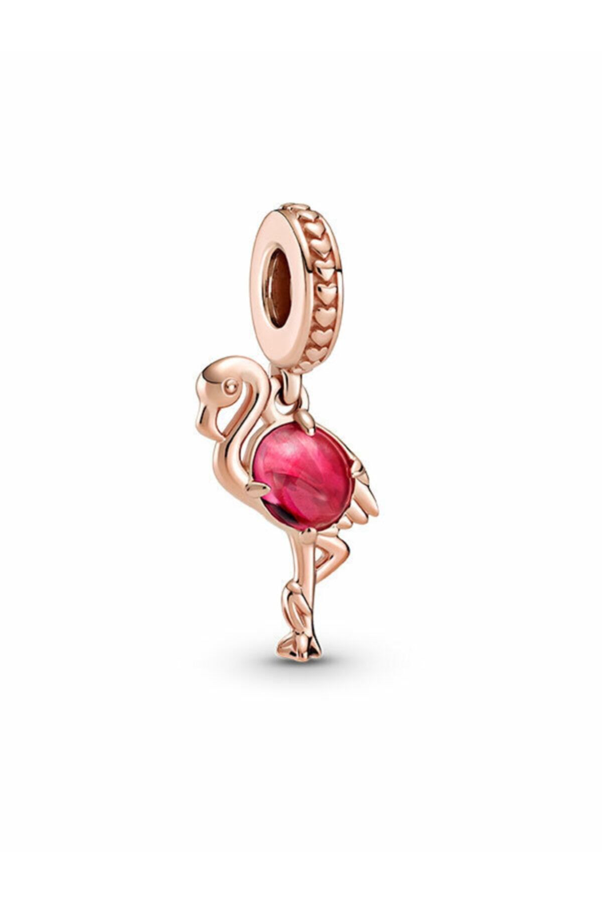 Pandora Pembe Murano Camı Flamingo Sallantılı Charm
