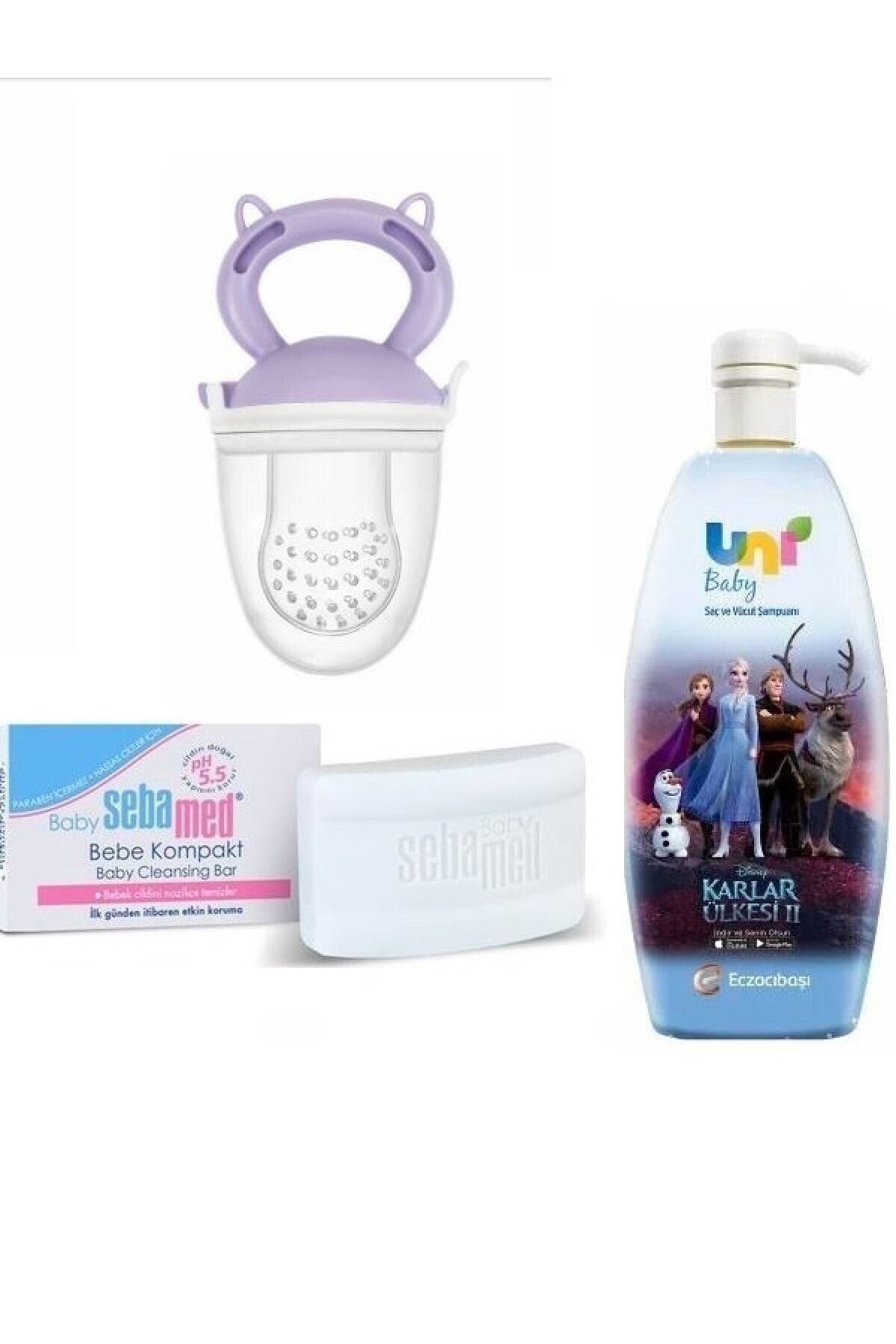 Uni Baby Frozen Şampuan 700 Ml+sebamed Bebek Sabunu+meyve Süzgeci Mor