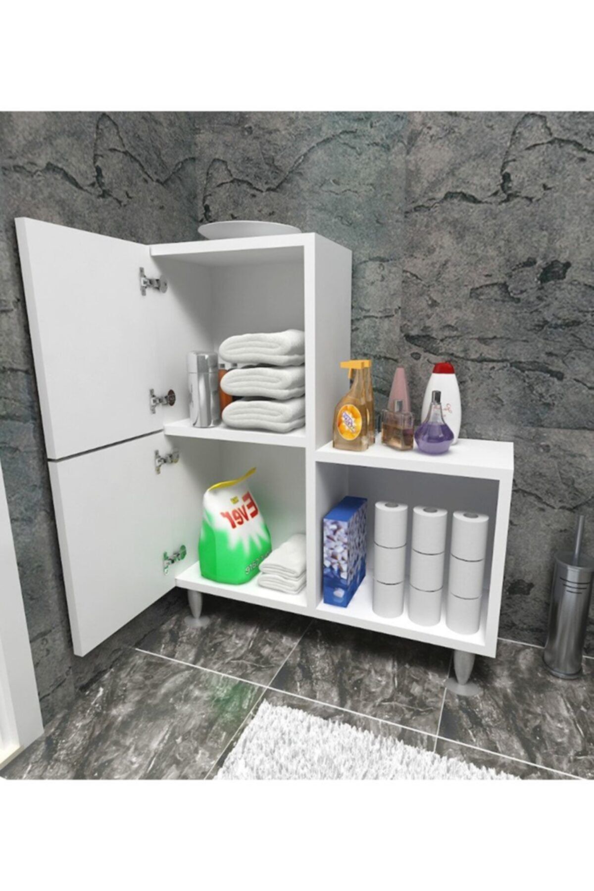dekorstilim 2 Kapaklı L Çok Amaçlı Mdf Banyo Dolabı